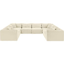  Manufacturer Color_Cream -- Shaggy 140" Cream Corduroy Performance Fabric Upholstered 8 pc Modular Sectional IMAGE 3