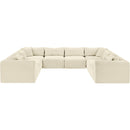 Meridian Shaggy Cream Corduroy Performance Fabric Modular Sectional IMAGE 3