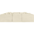  Manufacturer Color_Cream -- Shaggy 140" Cream Corduroy Performance Fabric Upholstered 8 pc Modular Sectional IMAGE 4