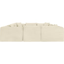 Meridian Shaggy Cream Corduroy Performance Fabric Modular Sectional IMAGE 4