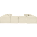  Manufacturer Color_Cream -- Shaggy 140" Cream Corduroy Performance Fabric Upholstered 8 pc Modular Sectional IMAGE 5