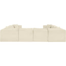 Meridian Shaggy Cream Corduroy Performance Fabric Modular Sectional IMAGE 5