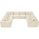  Manufacturer Color_Cream -- Shaggy 140" Cream Corduroy Performance Fabric Upholstered 8 pc Modular Sectional IMAGE 6