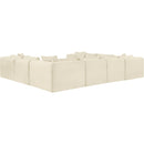  Manufacturer Color_Cream -- Shaggy 140" Cream Corduroy Performance Fabric Upholstered 8 pc Modular Sectional IMAGE 7