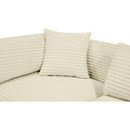 Meridian Shaggy Cream Corduroy Performance Fabric Modular Sectional IMAGE 10