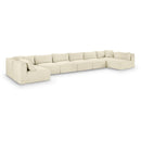  Manufacturer Color_Cream -- Shaggy 202" Cream Corduroy Performance Fabric Upholstered 8 pc Modular Sectional IMAGE 1