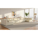  Manufacturer Color_Cream -- Shaggy 202" Cream Corduroy Performance Fabric Upholstered 8 pc Modular Sectional IMAGE 2