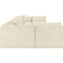  Manufacturer Color_Cream -- Shaggy 202" Cream Corduroy Performance Fabric Upholstered 8 pc Modular Sectional IMAGE 4