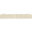  Manufacturer Color_Cream -- Shaggy 202" Cream Corduroy Performance Fabric Upholstered 8 pc Modular Sectional IMAGE 5