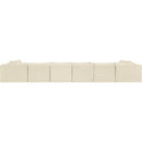 Meridian Shaggy Cream Corduroy Performance Fabric Modular Sectional IMAGE 5