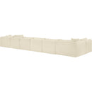  Manufacturer Color_Cream -- Shaggy 202" Cream Corduroy Performance Fabric Upholstered 8 pc Modular Sectional IMAGE 7