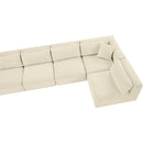  Manufacturer Color_Cream -- Shaggy 202" Cream Corduroy Performance Fabric Upholstered 8 pc Modular Sectional IMAGE 9