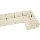 Meridian Shaggy Cream Corduroy Performance Fabric Modular Sectional IMAGE 11