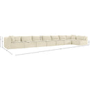  Manufacturer Color_Cream -- Shaggy 233" Cream Corduroy Performance Fabric Upholstered 8 pc Modular Sectional IMAGE 13