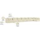  Manufacturer Color_Cream -- Shaggy 233" Cream Corduroy Performance Fabric Upholstered 8 pc Modular Sectional IMAGE 14