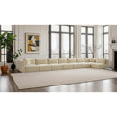  Manufacturer Color_Cream -- Shaggy 233" Cream Corduroy Performance Fabric Upholstered 8 pc Modular Sectional IMAGE 2
