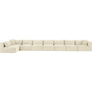  Manufacturer Color_Cream -- Shaggy 233" Cream Corduroy Performance Fabric Upholstered 8 pc Modular Sectional IMAGE 3