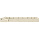 Meridian Shaggy Cream Corduroy Performance Fabric Modular Sectional IMAGE 3
