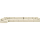  Manufacturer Color_Cream -- Shaggy 233" Cream Corduroy Performance Fabric Upholstered 8 pc Modular Sectional IMAGE 6