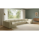 Meridian Shaggy Cream Corduroy Performance Fabric Modular Sectional IMAGE 2
