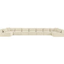  Manufacturer Color_Cream -- Shaggy 233" Cream Corduroy Performance Fabric Upholstered 9 pc Modular Sectional IMAGE 3