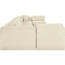  Manufacturer Color_Cream -- Shaggy 233" Cream Corduroy Performance Fabric Upholstered 9 pc Modular Sectional IMAGE 4