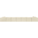  Manufacturer Color_Cream -- Shaggy 233" Cream Corduroy Performance Fabric Upholstered 9 pc Modular Sectional IMAGE 5