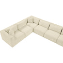  Manufacturer Color_Cream -- Shaggy 171" Cream Corduroy Performance Fabric Upholstered 9 pc Modular Sectional IMAGE 10