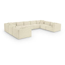  Manufacturer Color_Cream -- Shaggy 171" Cream Corduroy Performance Fabric Upholstered 9 pc Modular Sectional IMAGE 1