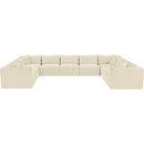  Manufacturer Color_Cream -- Shaggy 171" Cream Corduroy Performance Fabric Upholstered 9 pc Modular Sectional IMAGE 3