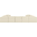 Meridian Shaggy Cream Corduroy Performance Fabric Modular Sectional IMAGE 4