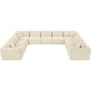  Manufacturer Color_Cream -- Shaggy 171" Cream Corduroy Performance Fabric Upholstered 9 pc Modular Sectional IMAGE 5