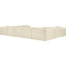  Manufacturer Color_Cream -- Shaggy 171" Cream Corduroy Performance Fabric Upholstered 9 pc Modular Sectional IMAGE 6