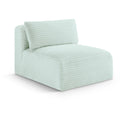  Manufacturer Color_Mint -- Shaggy Mint Corduroy Performance Fabric Upholstered Modular Armless Chair IMAGE 1