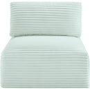  Manufacturer Color_Mint -- Shaggy Mint Corduroy Performance Fabric Upholstered Modular Armless Chair IMAGE 3