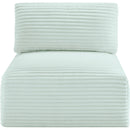 Meridian Shaggy Mint Corduroy Performance Fabric Armless Chair IMAGE 3