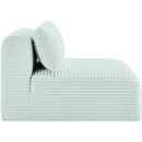  Manufacturer Color_Mint -- Shaggy Mint Corduroy Performance Fabric Upholstered Modular Armless Chair IMAGE 4