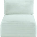 Meridian Shaggy Mint Corduroy Performance Fabric Armless Chair IMAGE 6