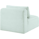 Meridian Shaggy Mint Corduroy Performance Fabric Armless Chair IMAGE 7