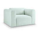 Meridian Shaggy Mint Corduroy Performance Fabric Arm Chair IMAGE 1