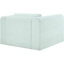 Meridian Shaggy Mint Corduroy Performance Fabric Arm Chair IMAGE 7