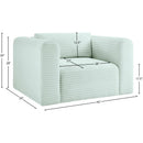 Meridian Shaggy Mint Corduroy Performance Fabric Arm Chair IMAGE 9