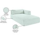  Manufacturer Color_Mint -- Shaggy Mint Corduroy Performance Fabric Upholstered Chaise Lounge IMAGE 12