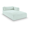  Manufacturer Color_Mint -- Shaggy Mint Corduroy Performance Fabric Upholstered Chaise Lounge IMAGE 1