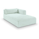  Manufacturer Color_Mint -- Shaggy Mint Corduroy Performance Fabric Upholstered Chaise Lounge IMAGE 1
