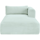  Manufacturer Color_Mint -- Shaggy Mint Corduroy Performance Fabric Upholstered Chaise Lounge IMAGE 3