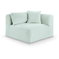  Manufacturer Color_Mint -- Shaggy Mint Corduroy Performance Fabric Upholstered Modular Corner Chair IMAGE 1