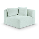  Manufacturer Color_Mint -- Shaggy Mint Corduroy Performance Fabric Upholstered Modular Corner Chair IMAGE 1