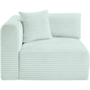  Manufacturer Color_Mint -- Shaggy Mint Corduroy Performance Fabric Upholstered Modular Corner Chair IMAGE 3