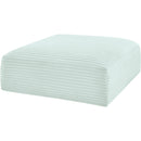  Manufacturer Color_Mint -- Shaggy Mint Corduroy Performance Fabric Upholstered Ottoman IMAGE 4
